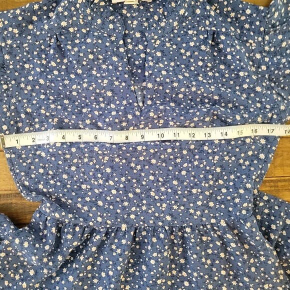 Monteau Blue and White Floral Cottagecore Dress - Medium - Picture 8 of 9